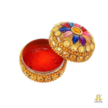 Santarms handcrafted kumkum box (pack of 2) - halfpeapp