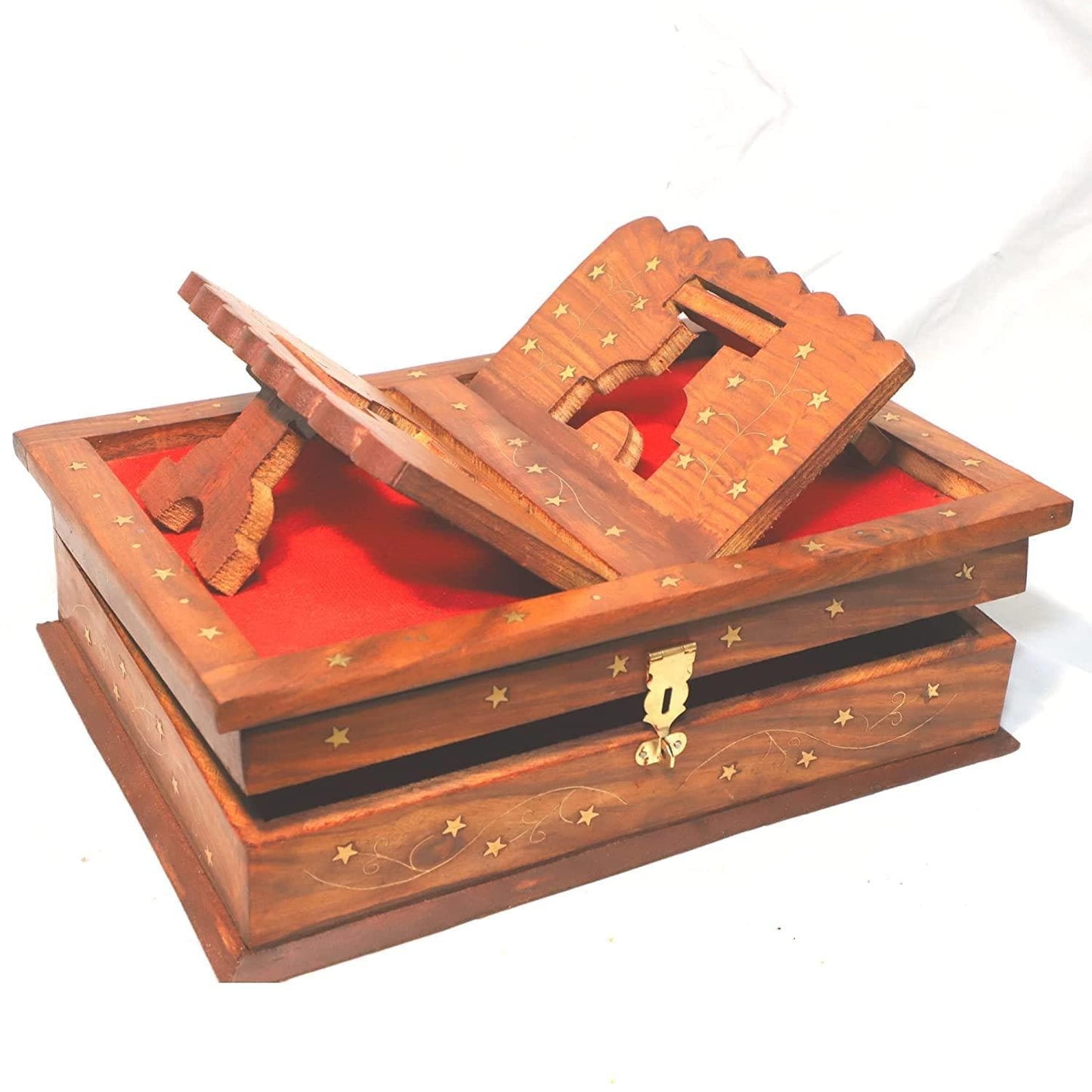 Santarms handmade wooden geeta stand for reading - halfpeapp