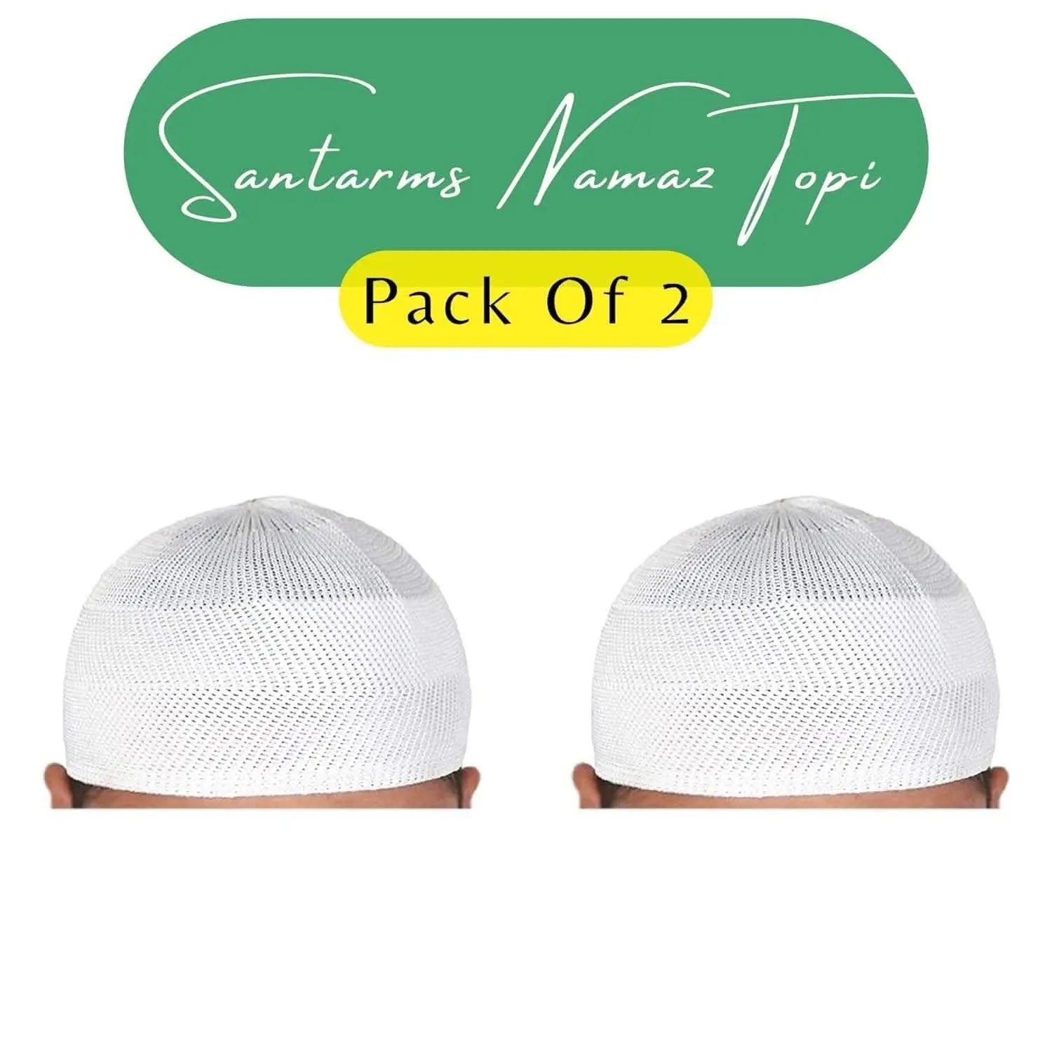 Santarms islamic prayer kufi muslim cap (pack of 2) - halfpeapp