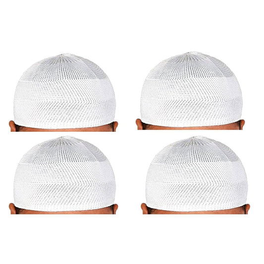 Santarms islamic prayer kufi muslim cap (pack of 4) - halfpeapp