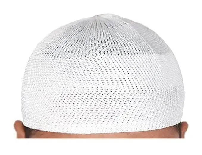 Santarms islamic prayer traditional kufi muslim cap (white) - halfpeapp