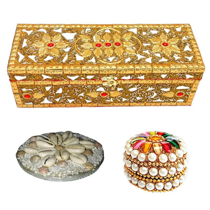 Santarms jewelry bangle box jewel chudi set storage (golden) - halfpeapp