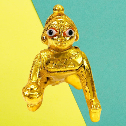 Santarms laddu gopal krishna murti puja pooja articles (golden) - halfpeapp