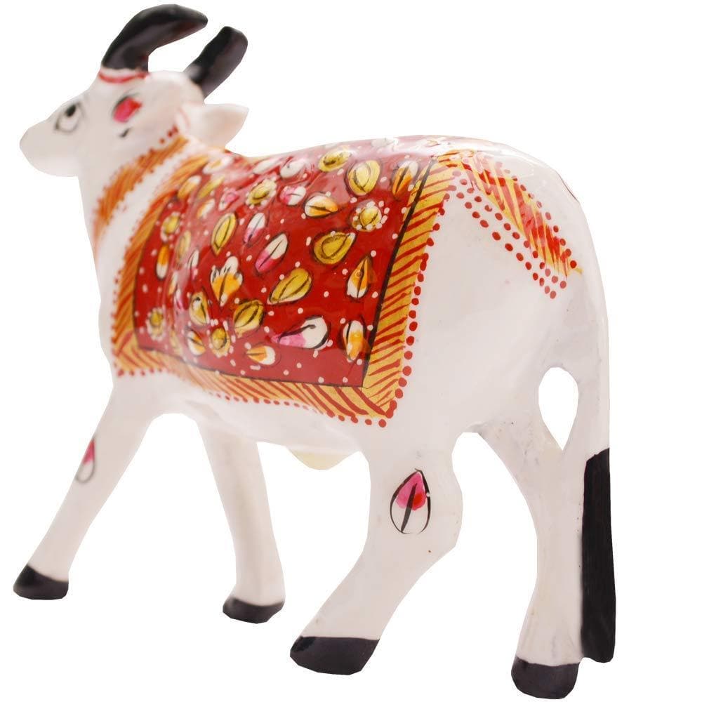 Santarms meenakari handmade cow statue (multicolour) - halfpeapp