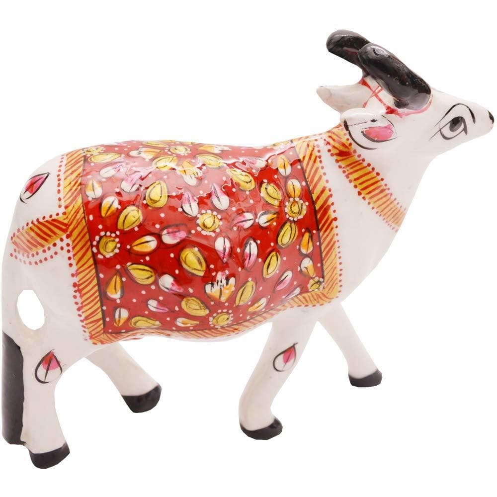 Santarms meenakari handmade cow statue (multicolour) - halfpeapp