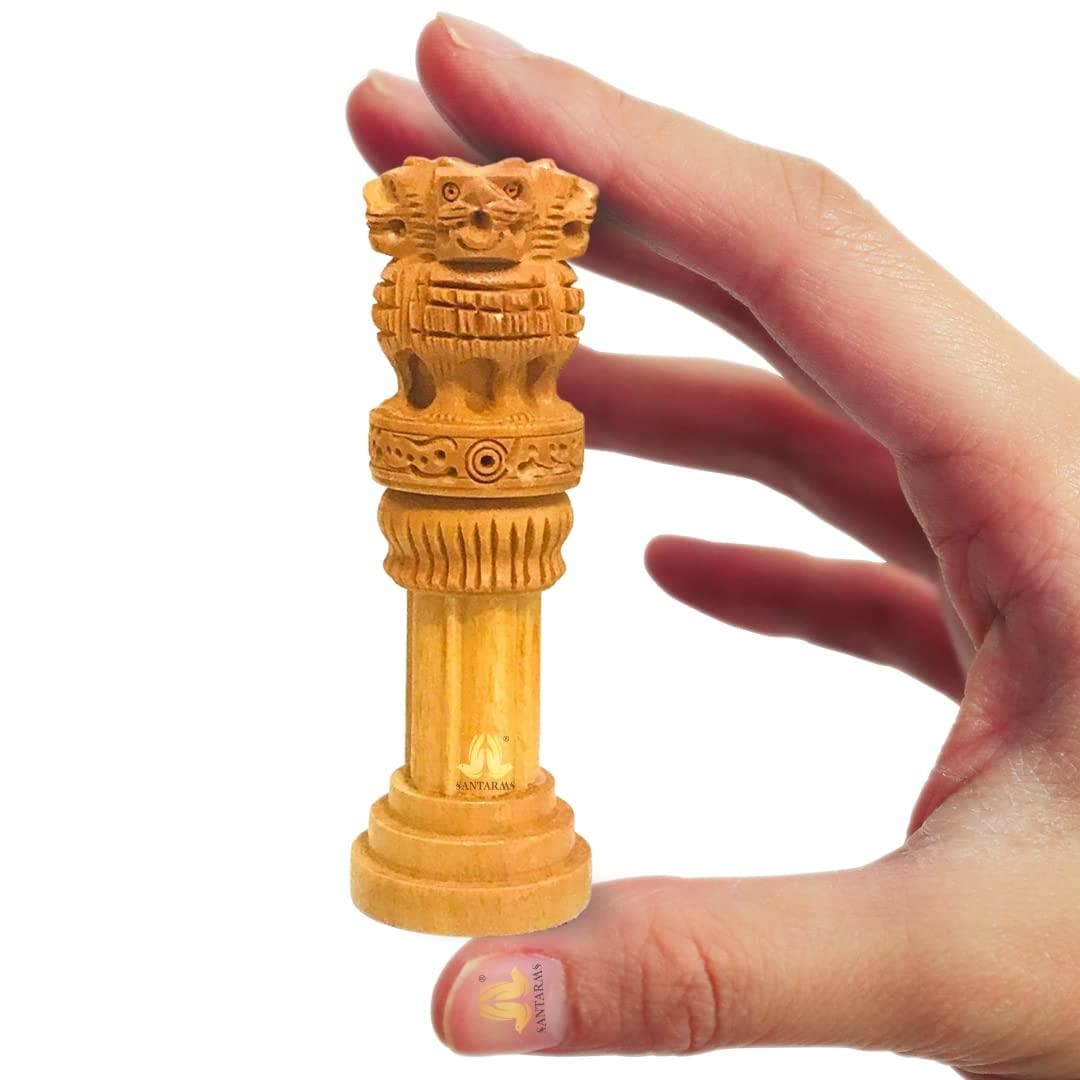 Santarms wood ashoka pillar ( natural wood) - halfpeapp