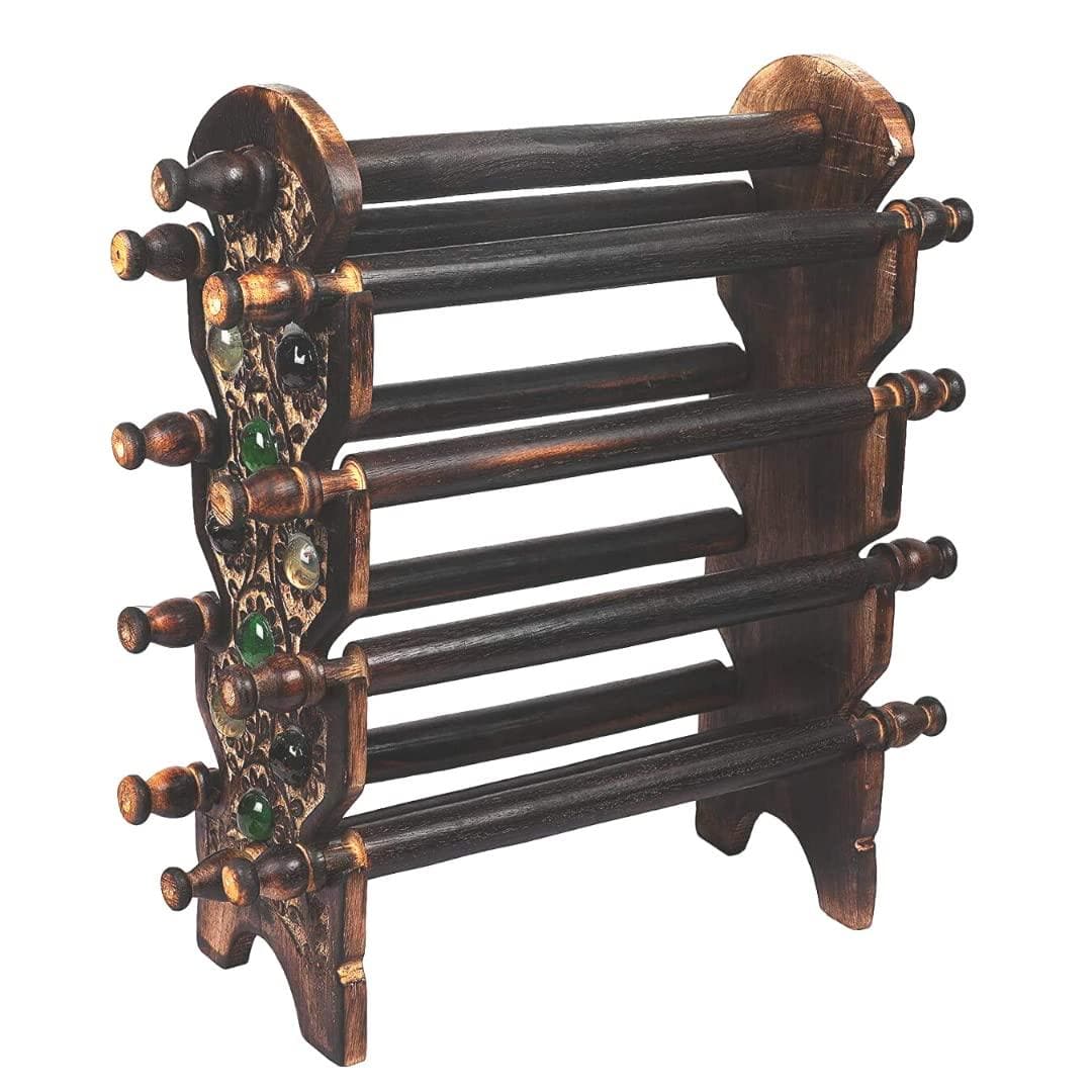 Santarms wooden bangle stand 8 removable rods (brown) - halfpeapp