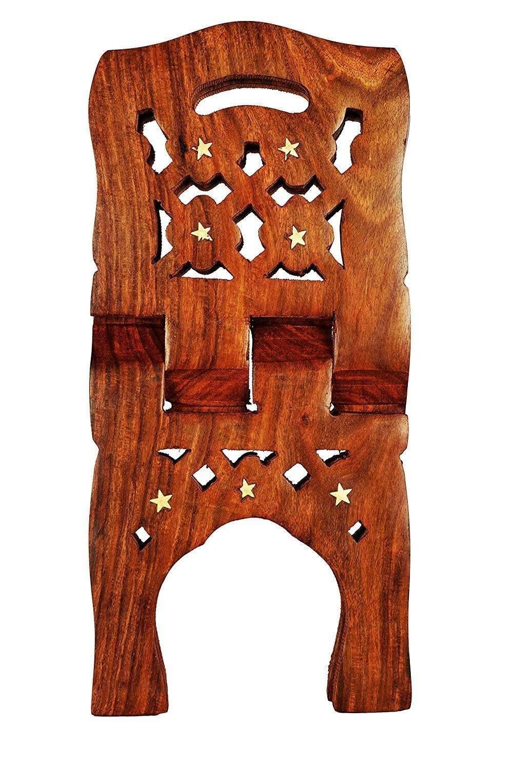 Santarms wooden holy book stand rehal (10 INCH) - halfpeapp