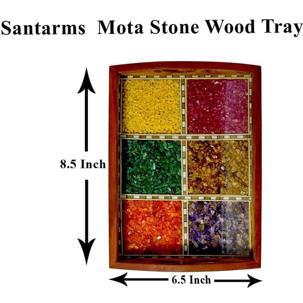 santarms Wooden mota Stone Wood Tray(21 cm) - halfpeapp