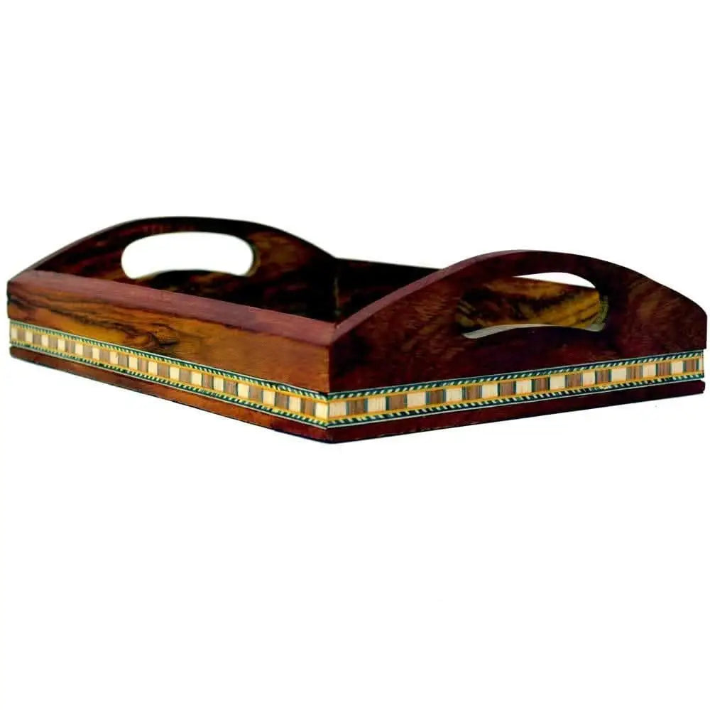 santarms Wooden mota Stone Wood Tray(21 cm) - halfpeapp