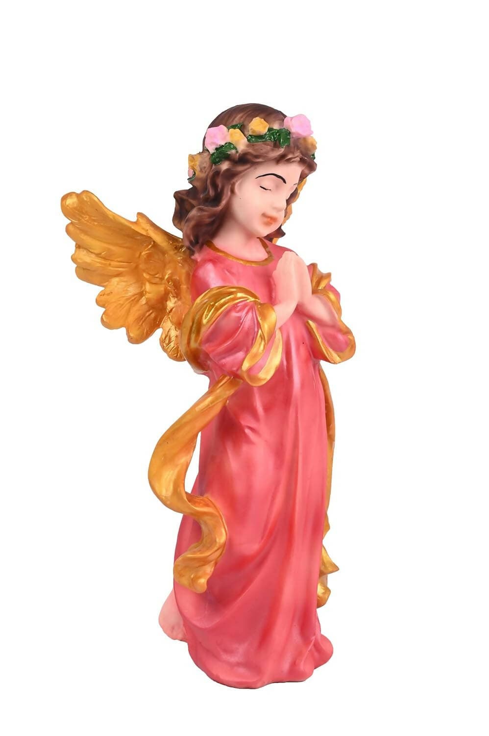 KariGhar Resin Pink Praying Angel Statue Catholic Idol for Home | Prayer Room Decoration, (Pink, 12 Inches) - HalfPe