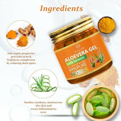 Newish Aloevera Gel Moisturizer for Face Enriched With Turmeric For Face & Skin - 200g (Pack Of 2) - HalfPe