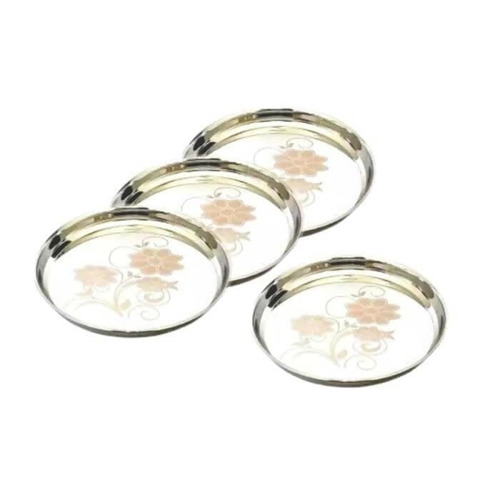 SHINI LIFESTYLE Stainless Steel Plate/ Light Weight Dinner Plate (4) - HalfPe