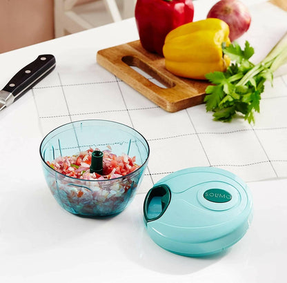 Plastic Mini Handy Chopper with 3 Blades (Multicolour) - HalfPe