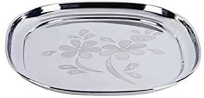 SHINI LIFESTYLE Plates for dining, floral design, Laser design, Dinner Plate 4pc with Spoon Set Dinner Plate (Pack of 4) - HalfPe