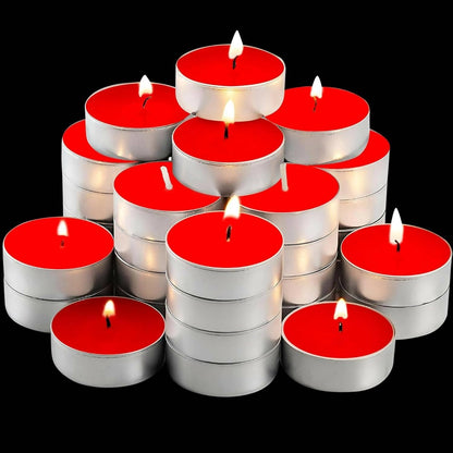 UDHWANI by Kakkumal Govindram Wax Red Tealight Candles, Plain Tea Lights Candles (Pack of 50) RED ROSE - HalfPe