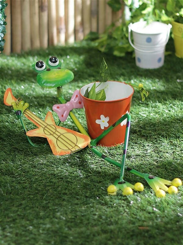 Frog Lying Playing Guitar Planter - HalfPe