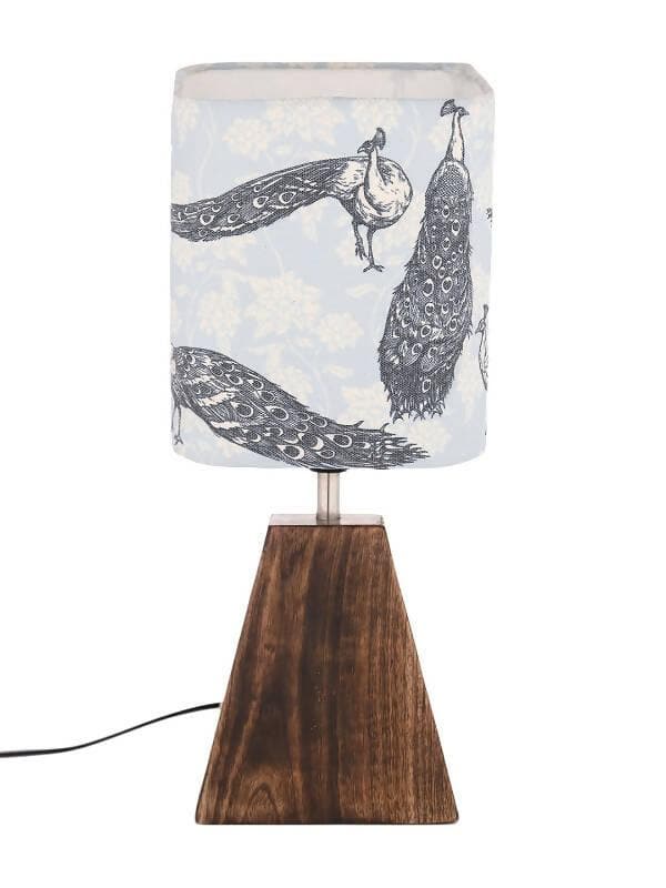 Pyramid Peacock Print Lamp - HalfPe