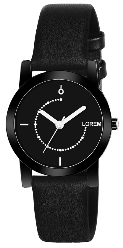 LOREM Black Professional Look Analog Watch For Women LR253 - HalfPe