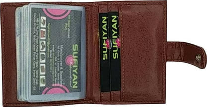 SAGIRON Men Brown Artificial Leather Card Holder (10 Card Slots) - HalfPe