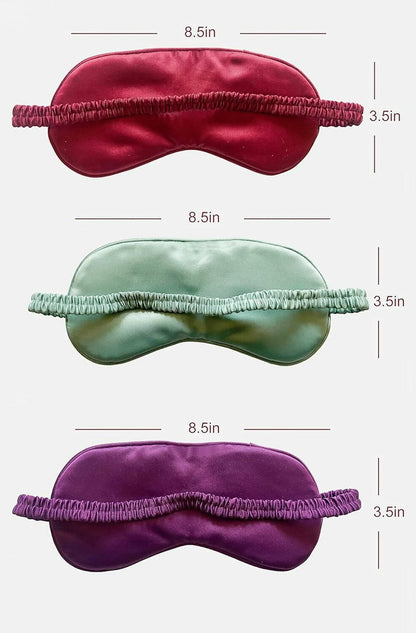 Sleep Eye Mask for Men & Women in Silk Satin, 100% Blockout Eye Mask for Sleeping with Elastic Strap for Full Night's Sleep (Pack of 3) - HalfPe