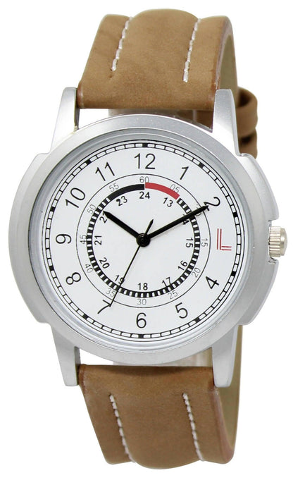 LOREM White Numbers Analog Watch For Men LR17 - HalfPe