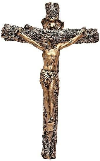 KariGhar® Crucifix / Jesus Christ / Cross Jesus / Crucified Jesus Perfect for Prayer Room / Drawing Room/ Bedroom/ Gifting & Decoration. { (Gold) , ( 5 x 33 x 52 cm / 2 x 13 x 21 INCH ) } - HalfPe