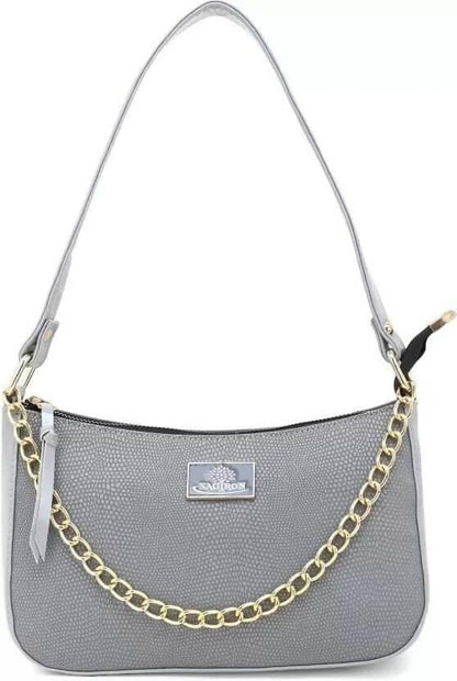 SAGIRON Women Girls Quilted Sling Bag with Gold Chain (Grey) - HalfPe