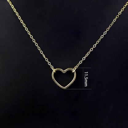 Pinapes Gold Hollow BIg Heart Necklace Fashion 2023 Jewelry Statement - HalfPe