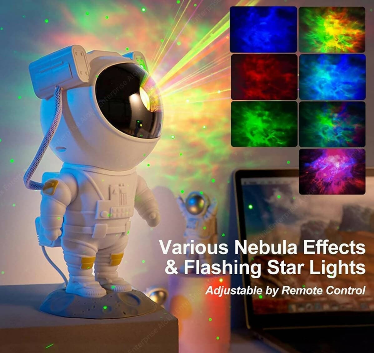 Astronaut Galaxy Light Projector Lamp | 360° Rotation Star Light with Nebula, Timer and Remote Control - HalfPe