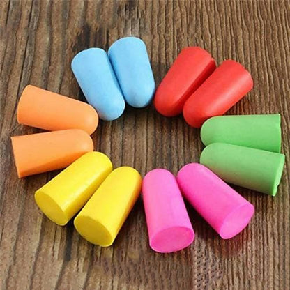 SENECIO Rebound Soft Sponge Tapered Travel Sleep Noise Prevention Earplugs (Pack of 10 Pairs) - HalfPe