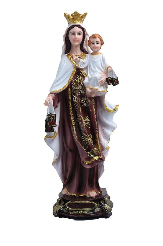 KariGhar Resin Our Lady of Mount Carmel Statue Perfect for Home, Office Prayer Room, Gifting and Decoration, Multicolor (12 Inch) - HalfPe