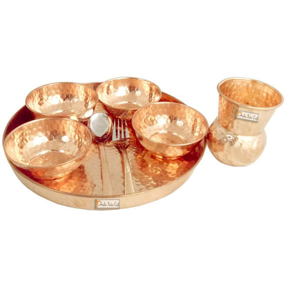 Traditional dinner set pure copperware thali 12inch | PRISHA INDIA CRAFT - halfpeapp