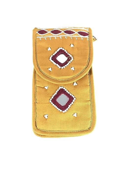 Traditional handmade side bag (mustard yellow) - halfpeapp