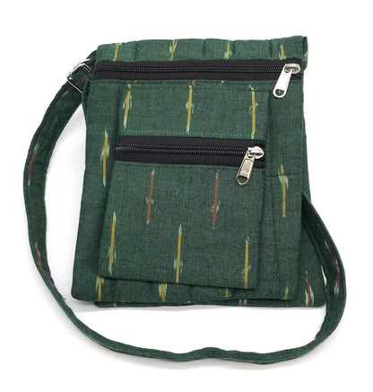 Traditional Print Fabric Shoulder Sling Bags(green) - halfpeapp