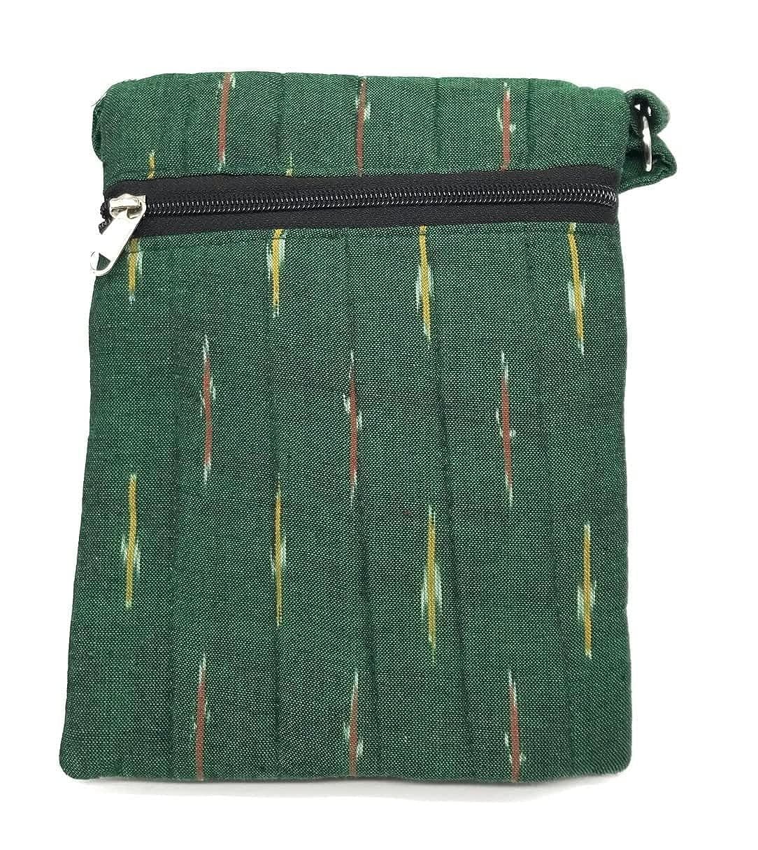 Traditional Print Fabric Shoulder Sling Bags(green) - halfpeapp