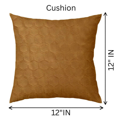 Lushomes Car Cushion Pillows for Neck, Back and Seat Rest, Pack of 4, Embossed Leatherlike Fabric 100% Polyester Material, 2 PCs Bone Neck Rest: 6x10 Inches, 2 Pcs of Car Cushion: 12x12 Inches, Beige - HalfPe