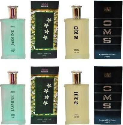 A one Jasmine and CMS Perfume 100ML Each (Pack of 4) Eau de Parfum - 400 ml (For Men) - HalfPe