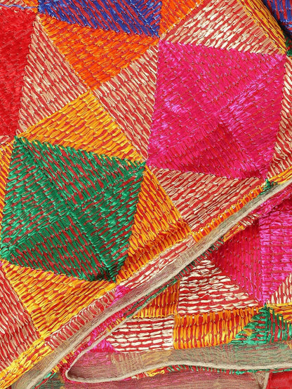 Phulkari Multicoloured Bagh Dupatta - HalfPe