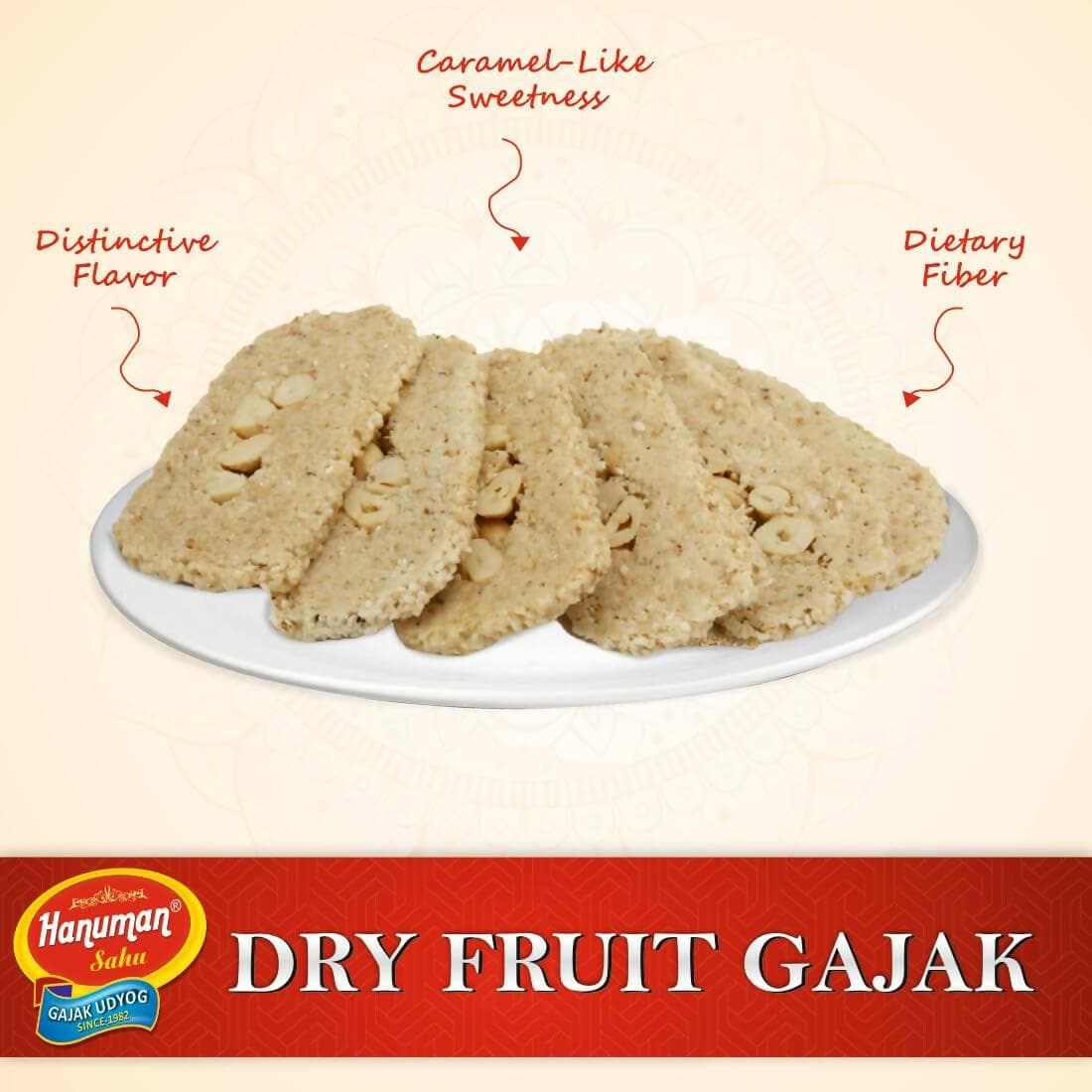 HANUMAN SAHU GAZAK UDYOG Rajasthani Homemade Kaju PistaTraditional Dry Fruits Gazzak Healthy Snacks No Added Preservatives and Colors and Flavors (500 Gm) - HalfPe