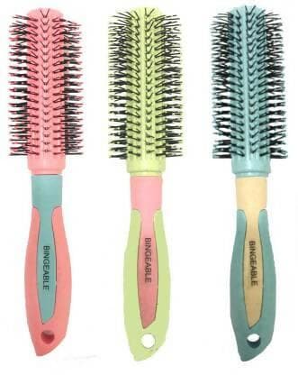 Bingeable Premium Round Hair Brushes with Soft Bristles (Multicolor,Pack of 3) - HalfPe