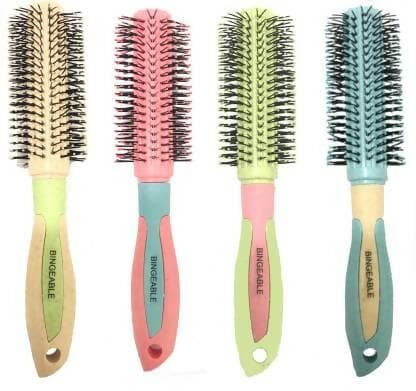 Bingeable Premium Round Hair Brushes with Soft Bristles (Multicolor,Pack of 4) - HalfPe