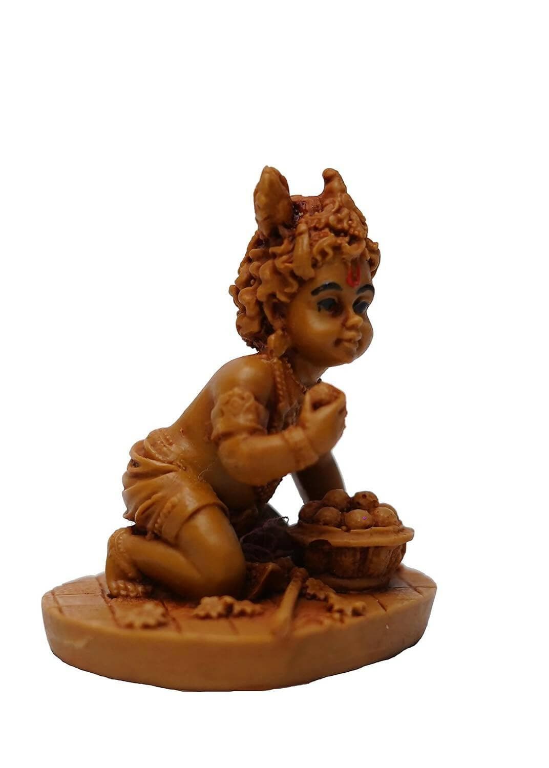 KariGhar Bal Krishna, Ladoo Gopal (Brown) (2.2 x 2.8 x 3.5 inches) - HalfPe