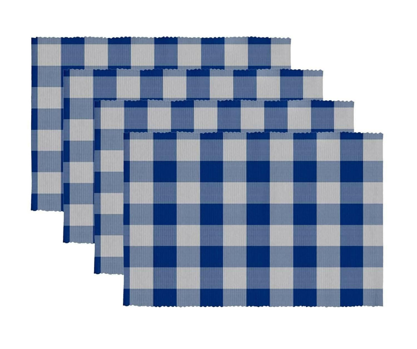 Lushomes Table Mat, Checks Design Dining Table Mat (Pack of 4, 13x18 Inches) - HalfPe