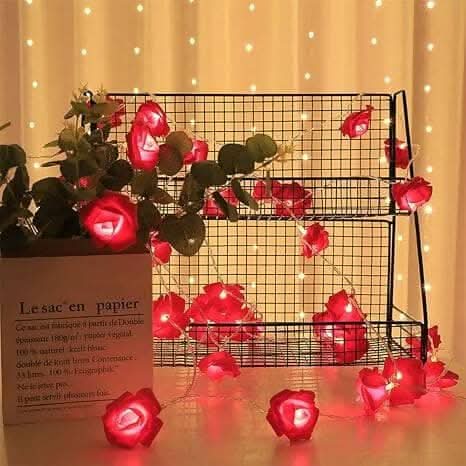 Red Rose Flower LED string light (14 Rose) - HalfPe