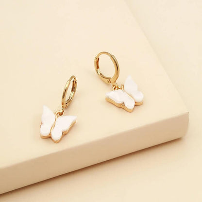 Pinapes elegant butterfly gold plated clip-on earrings for women and girls(cream) - HalfPe