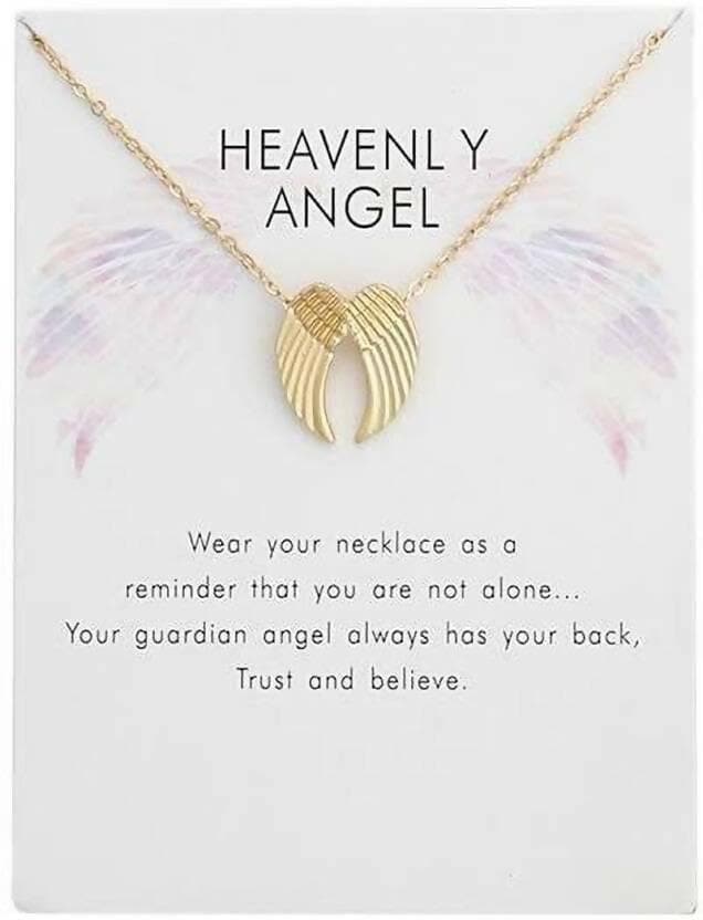 Pinapes Heavenly Angel Charm Pendant Necklace with Wish Card for Women and Girls - HalfPe