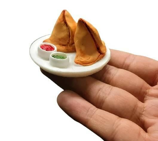 Samosa Miniature Food Fridge Magnet - HalfPe