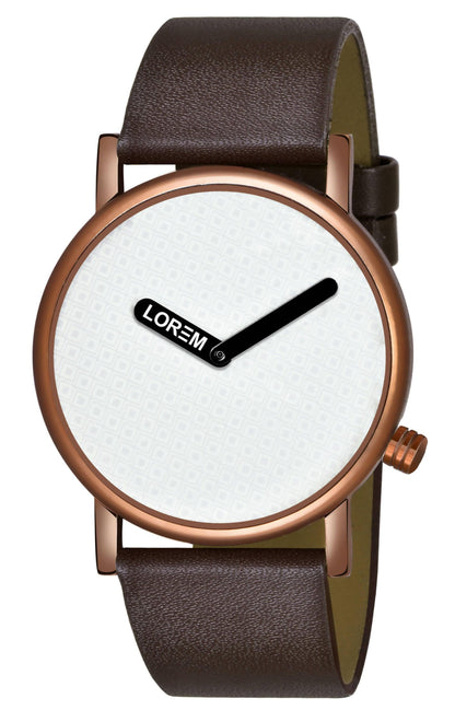 LOREM White Casual Analog Watch For Men LR36 - HalfPe