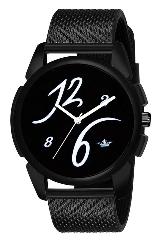 LOREM Black Professional Look Analog Watch For Men LR61 - HalfPe